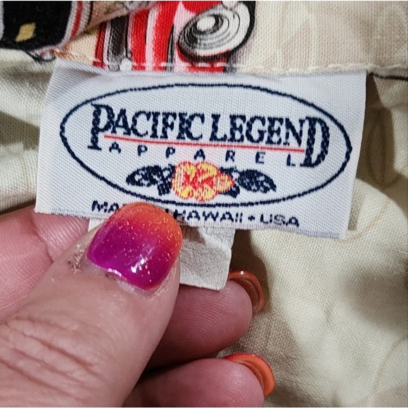 Pacific Legend 50s style Chevy pin up‎ girl Hawaiian button up shirt men's XXL - Picture 6 of 6